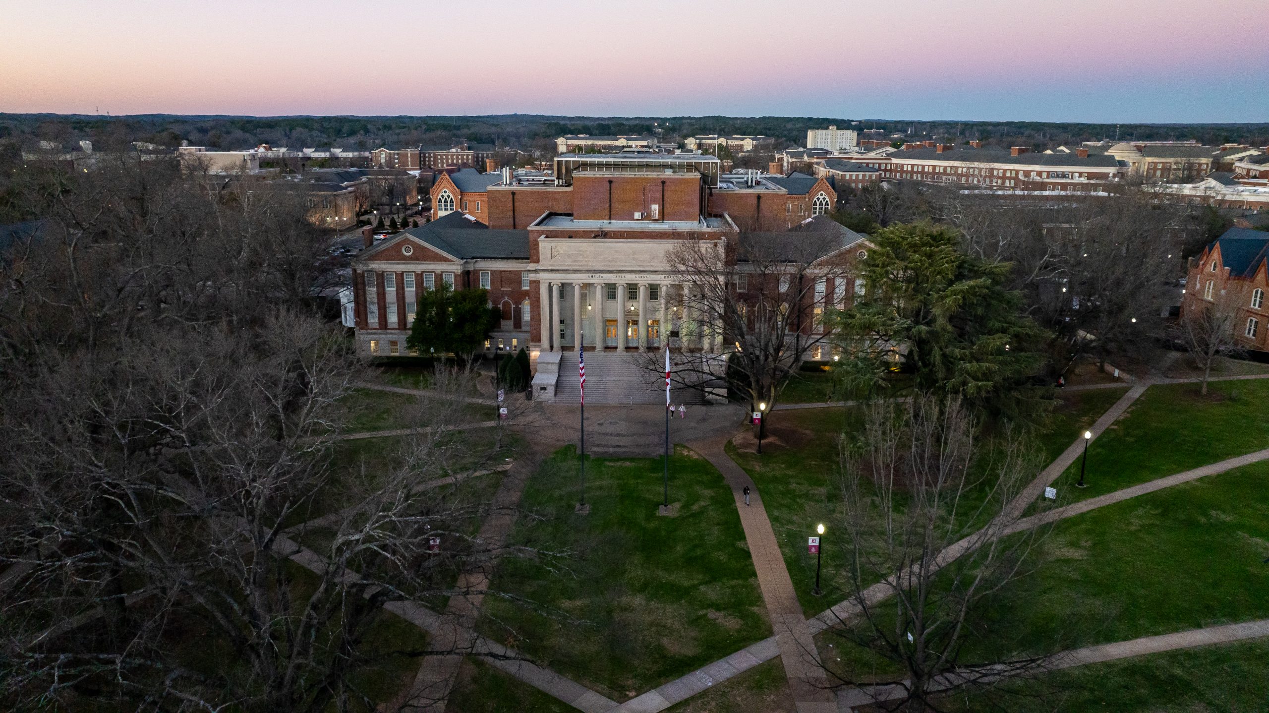 sunset on the quad